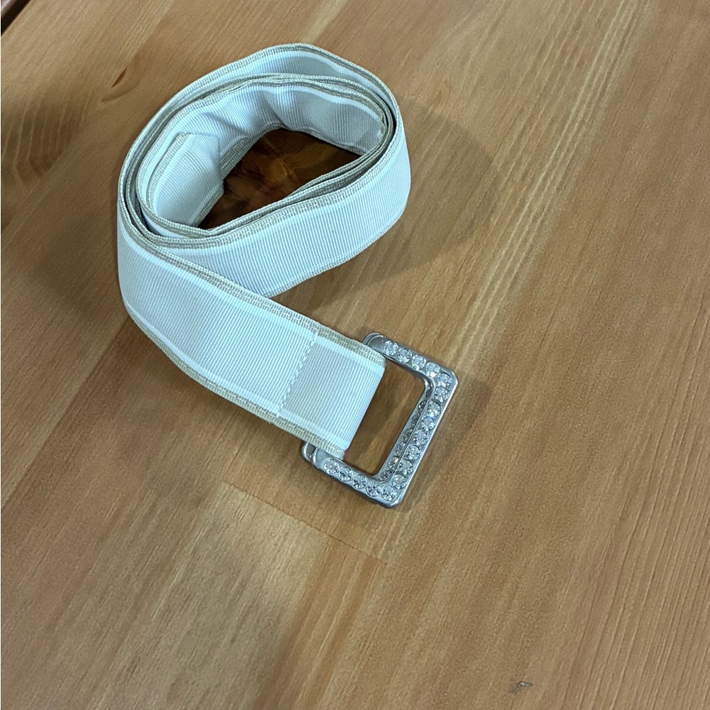 Express Vintage Tan Belt with Rhinestone Buckle